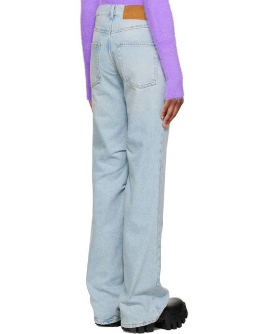 Off-White c/o Virgil Abloh Blue Bleach Baby Low-Rise Flared Jeans