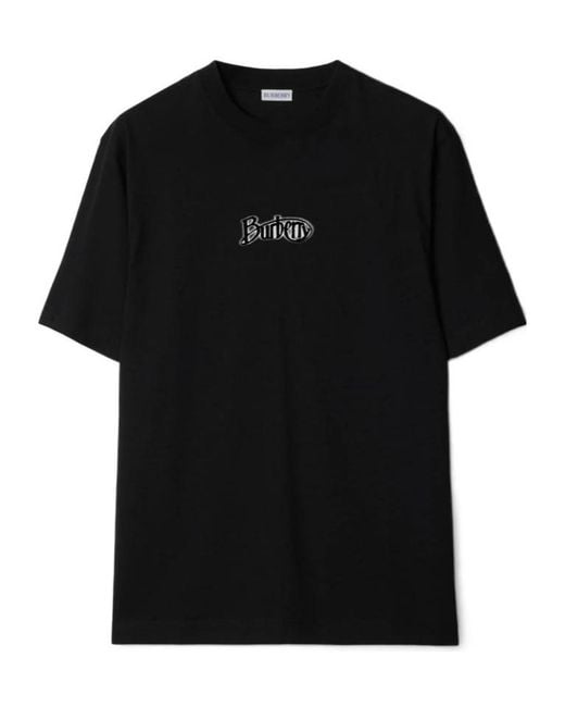 Burberry Black Logo Printed Crewneck T-Shirt for men