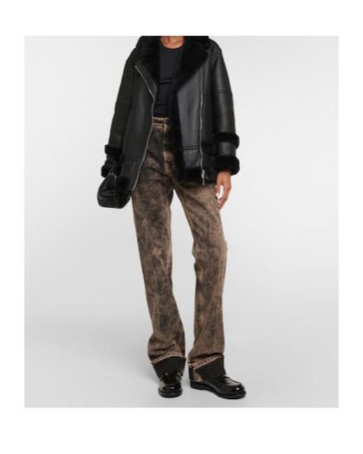 Blancha Black Leather And Shearling Jacket