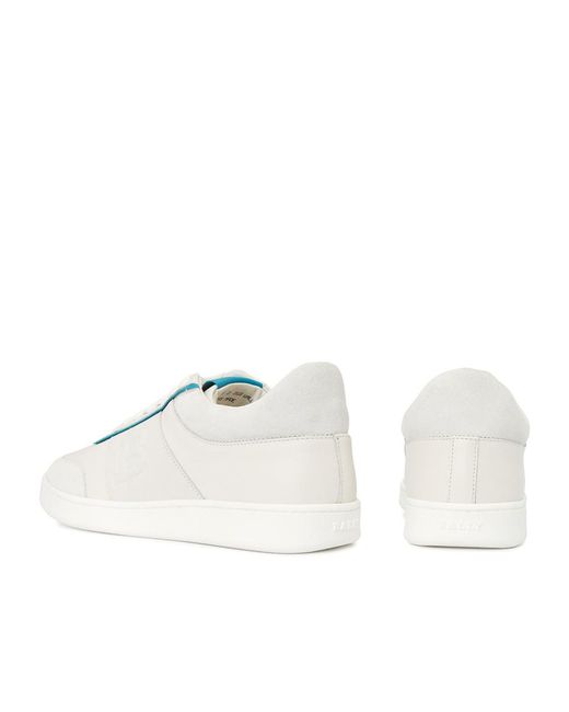 Bally White Lace-Up Sneakers for men