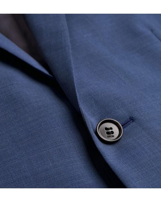 Dior Blue Long-Sleeved Suit Jacket Set for men