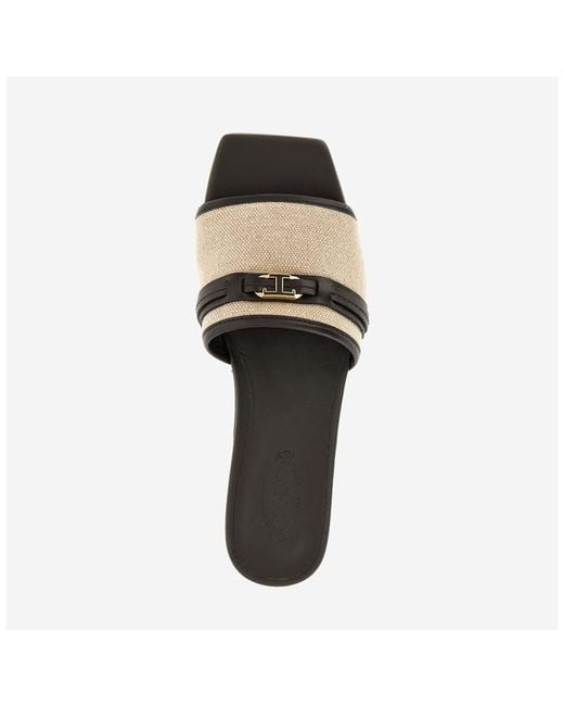 Tod's White Logo Plaque Sandals
