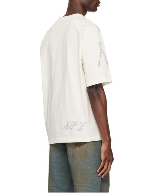 Jacquemus White Logo Printed Crewneck T-Shirt for men