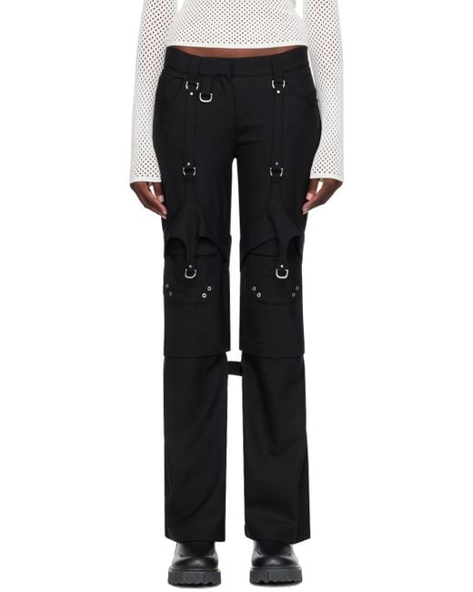Off-White c/o Virgil Abloh Black Buckle Detailed Wide Leg Pants