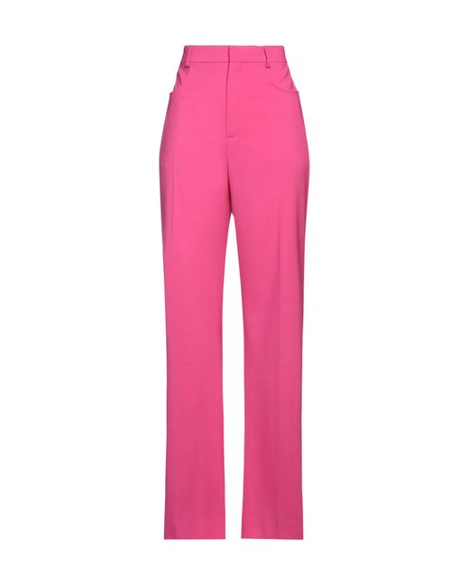 Jacquemus Pink Solid Color Casual Trousers
