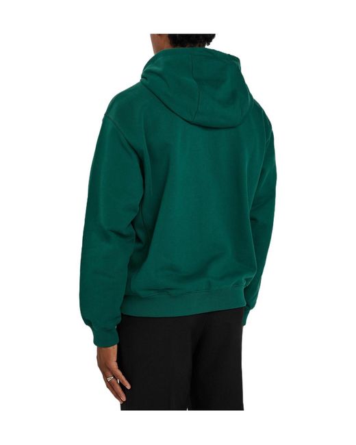Casablanca Green Hooded Zip-Through Cotton Sweatshirt for men