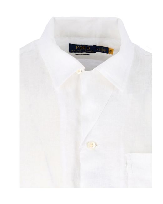 Polo Ralph Lauren White Pony Embroidered Short-Sleeved Shirt for men