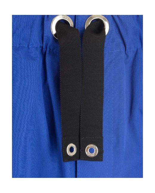 Versace Blue Logo-Embroidered Straight-Leg Drawstring Trousers for men