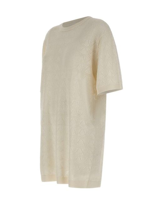 Loulou de Saison White Armas Textured Knitted Dress