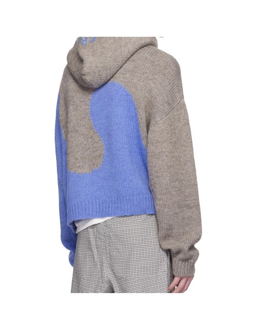 ERL Blue Hooded Sweater for men