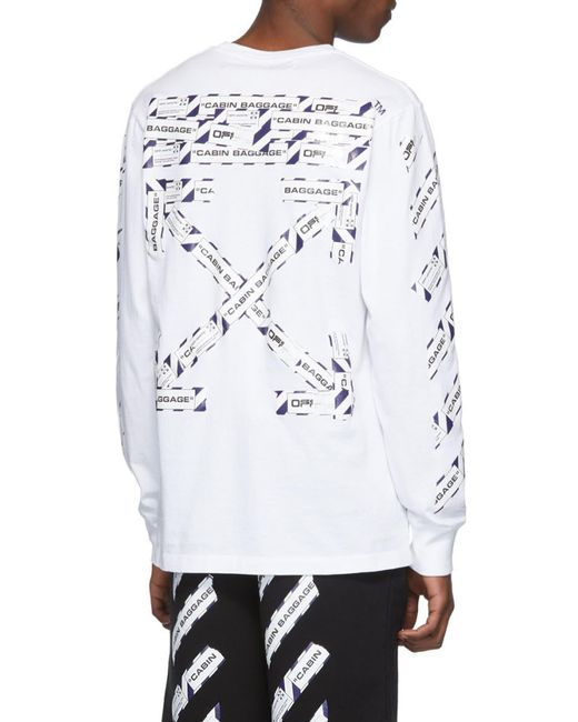 Off-White c/o Virgil Abloh White Logo Printed Long-Sleeved T-Shirt for men
