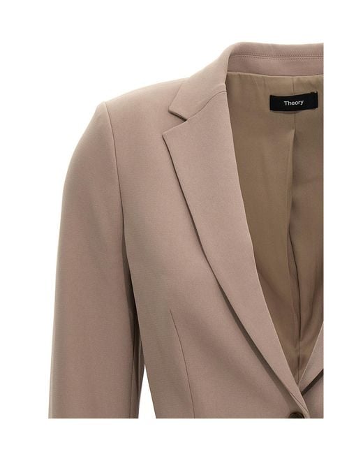 Theory Brown Admiral Crepe Staple Blazer