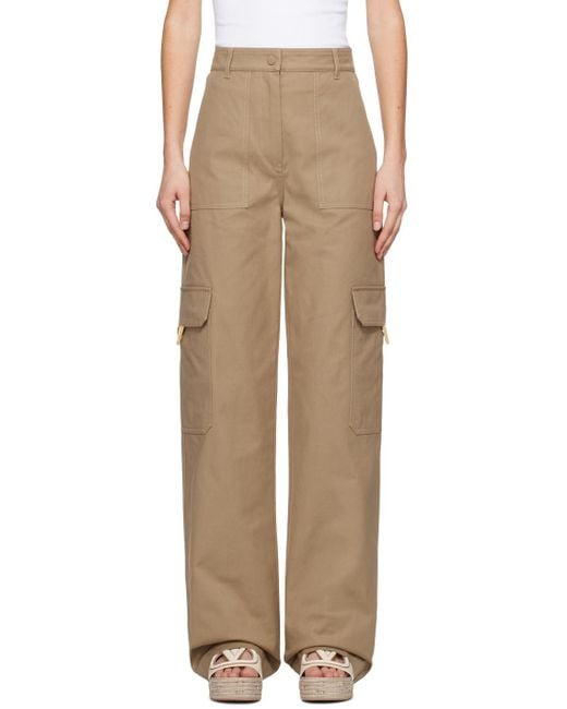 Valentino Natural High Waist Wide Leg Trousers