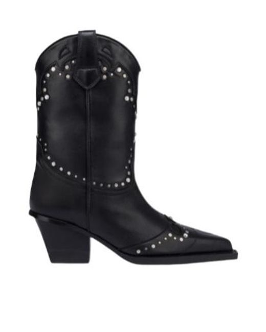 Paris Texas Black Pointed Ankle Boots