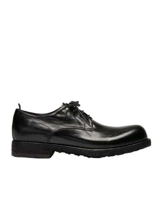 Officine Creative Black Leather Derby Shoes for men