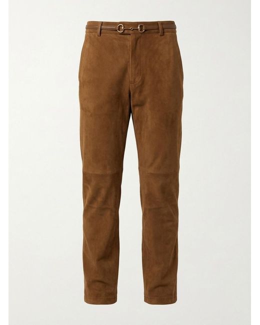 Gucci Brown Horsebit Cropped Pants