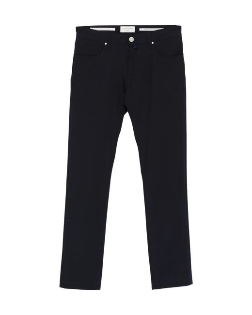Jacob Cohen Blue Logo-Patch Straight Leg Trousers for men