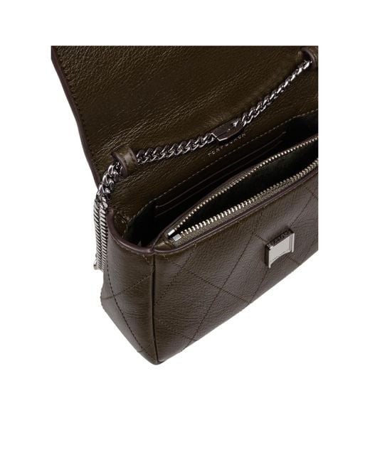 Tory Burch Brown Mini Charlie Quilted Top-Handle Crossbody