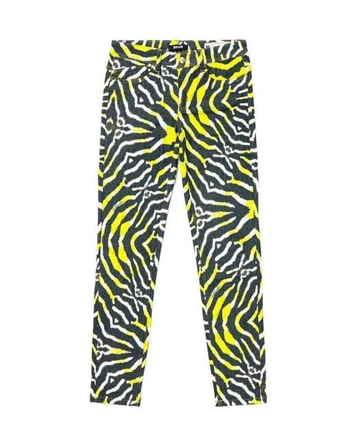 Just Cavalli Green Printed Jeans