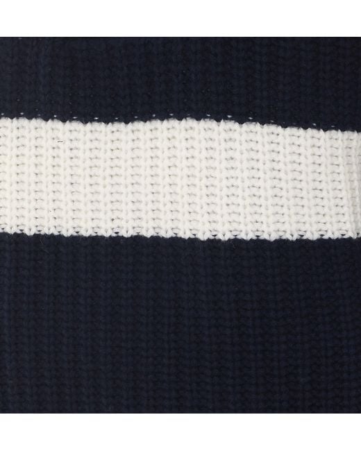 Lisa Yang Blue Half-Zip Stripe Knitted Sweater