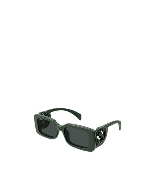 Gucci Green Eyewear Rectangle Frame Sunglasses
