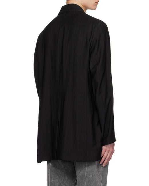Our Legacy Black Long-Sleeved Double-Breasted Blazer for men