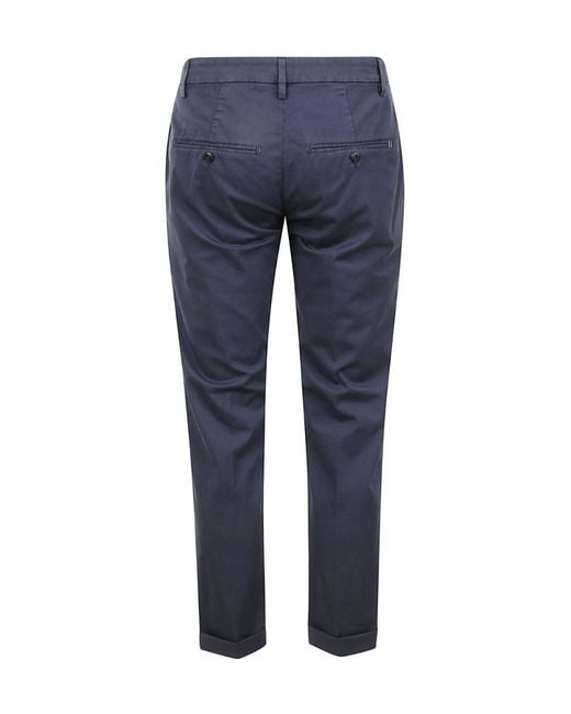 Dondup Blue Slim Cuffed Pants for men