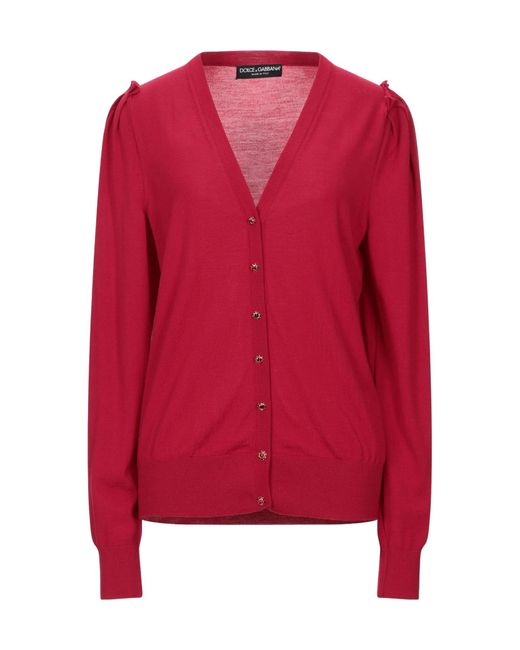 Dolce & Gabbana Red Solid Color Cardigans