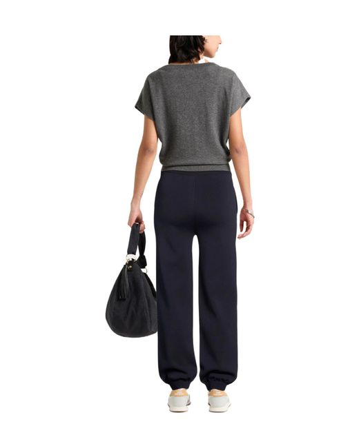 Max Mara Blue Plain Colour Wide-Leg Trousers