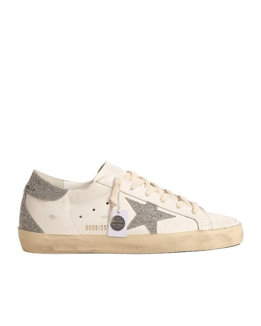 Golden Goose Deluxe Brand Natural Super-Star With Swarovski Crystal Star And Heel Tab