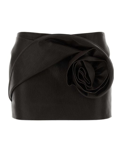 Magda Butrym Black Floral Detailed Mini Skirt