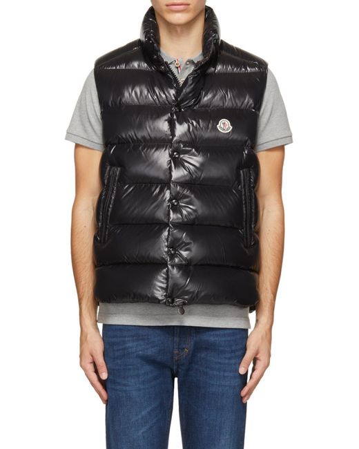 Moncler Black Tibb High-Neck Zip-Up Padded Gilet for men
