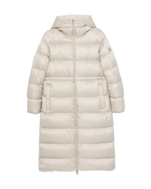 Moncler White Long-Sleeved Hooded Cotton Jacket