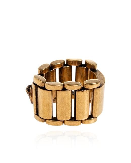 Versace Metallic Link Ring for men