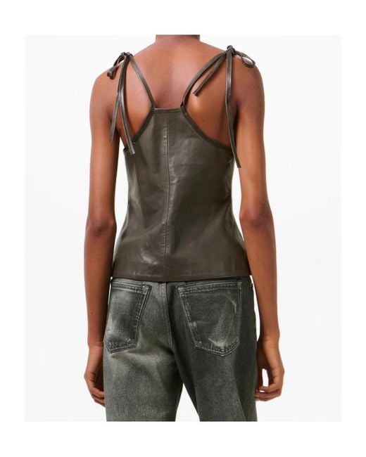 Our Legacy Brown Tie-Straps Leather Corset Top