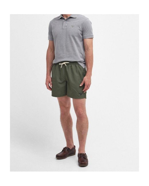 Barbour Green Logo Swim Shorts for men