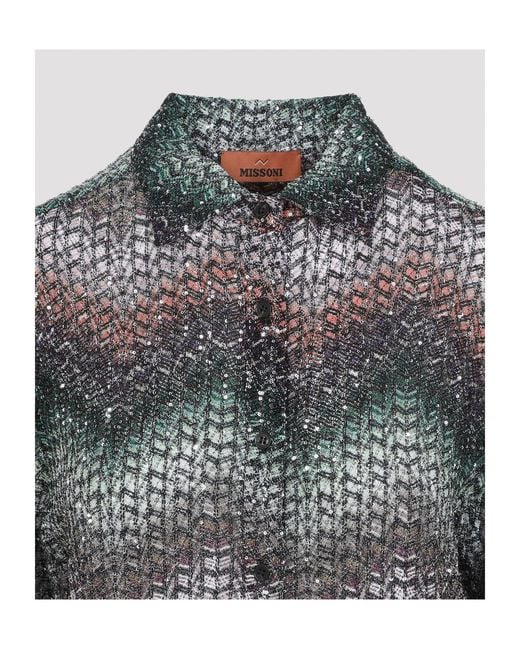 Missoni Gray Caperdoni Zigzag Shirt