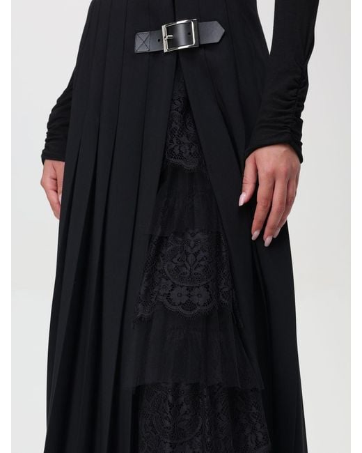 Ermanno Scervino Black Pleated Midi Skirt