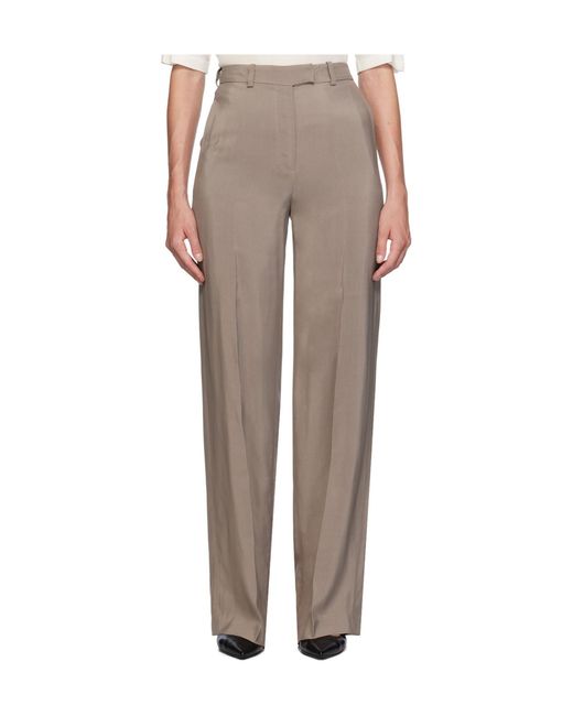 Anine Bing Gray Dolan High-Rise Casual Pants