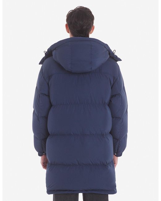 Maison Kitsuné Blue Fox-Appliqué Padded Coat for men