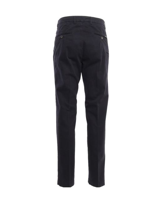 Peserico Blue Stretch Gabardine Chino Pants for men