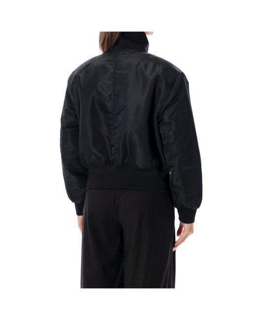 Frankie Shop Black Zip-Up Bomber Jacket