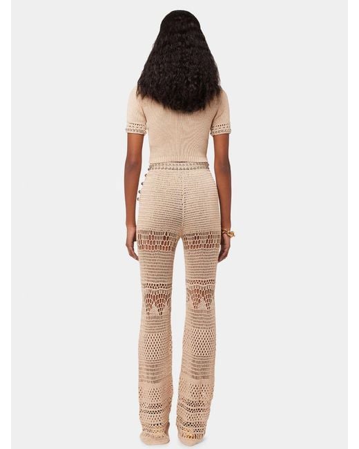 Rabanne Natural Flared Knitted Trousers