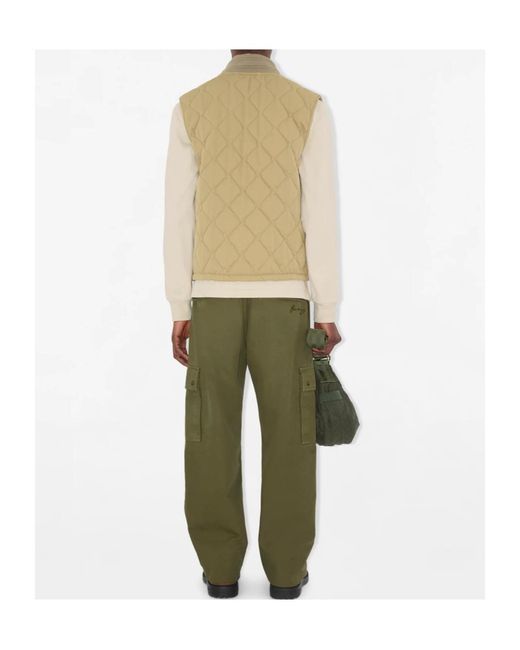 Burberry Natural Quilted Gabardine Gilet for men