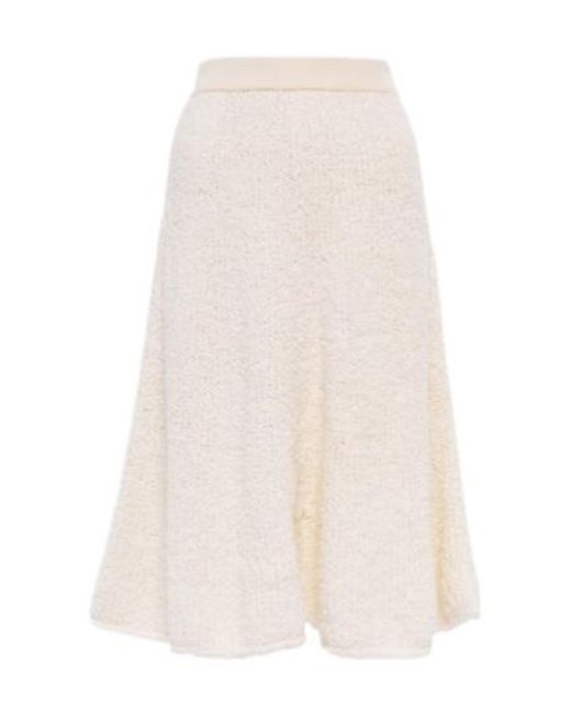 Proenza Schouler White Frayed Cotton-Blend Midi Skirt