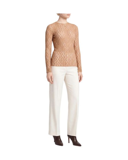 Isabel Marant Brown Simple Mesh Long-Sleeved Top