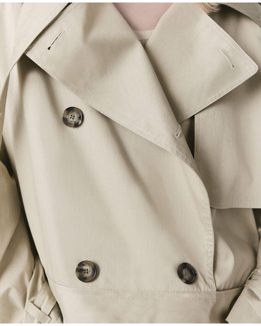 Stella McCartney Natural Cropped Belt Detail Trench Jacket