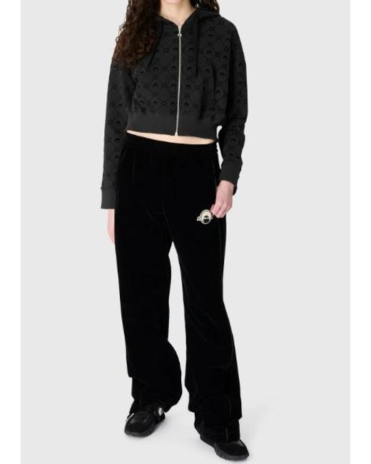 MARINE SERRE Black Moonogram Cropped Zipped Hoodie for men