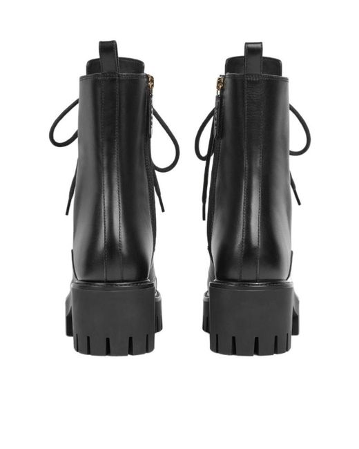 Gucci Black Gg Lace-Up Ankle Boots
