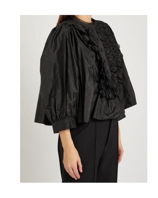 Chloé Black Ruffled Shell Blouse
